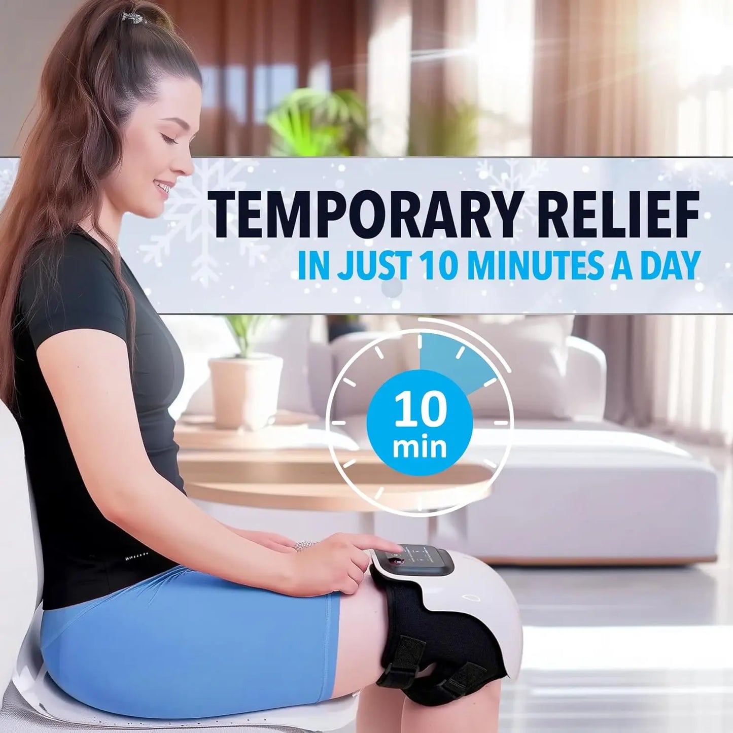 Smart Knee Massager with Red Light Therapy for Swelling, Stiff Joints, Strained Ligaments, and Muscle Injuries - Perfect Pain Relief Gift