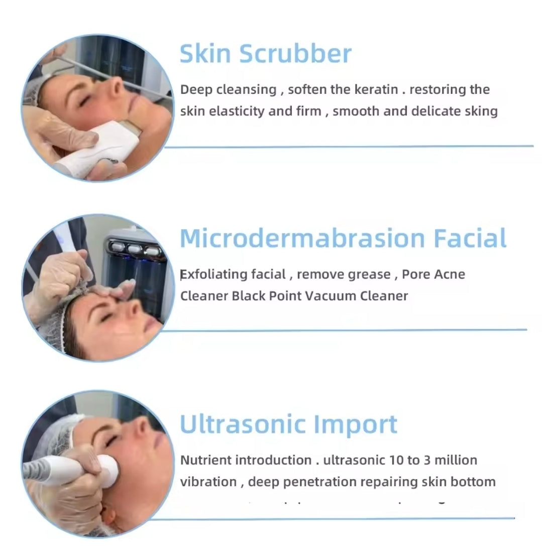 7-in-1 Hydro Bubble Facial Machine – Oxygen Jet | Diamond Peeling | Microdermabrasion | Deep Hydration & Cleansing for Professional Spa & Home Use