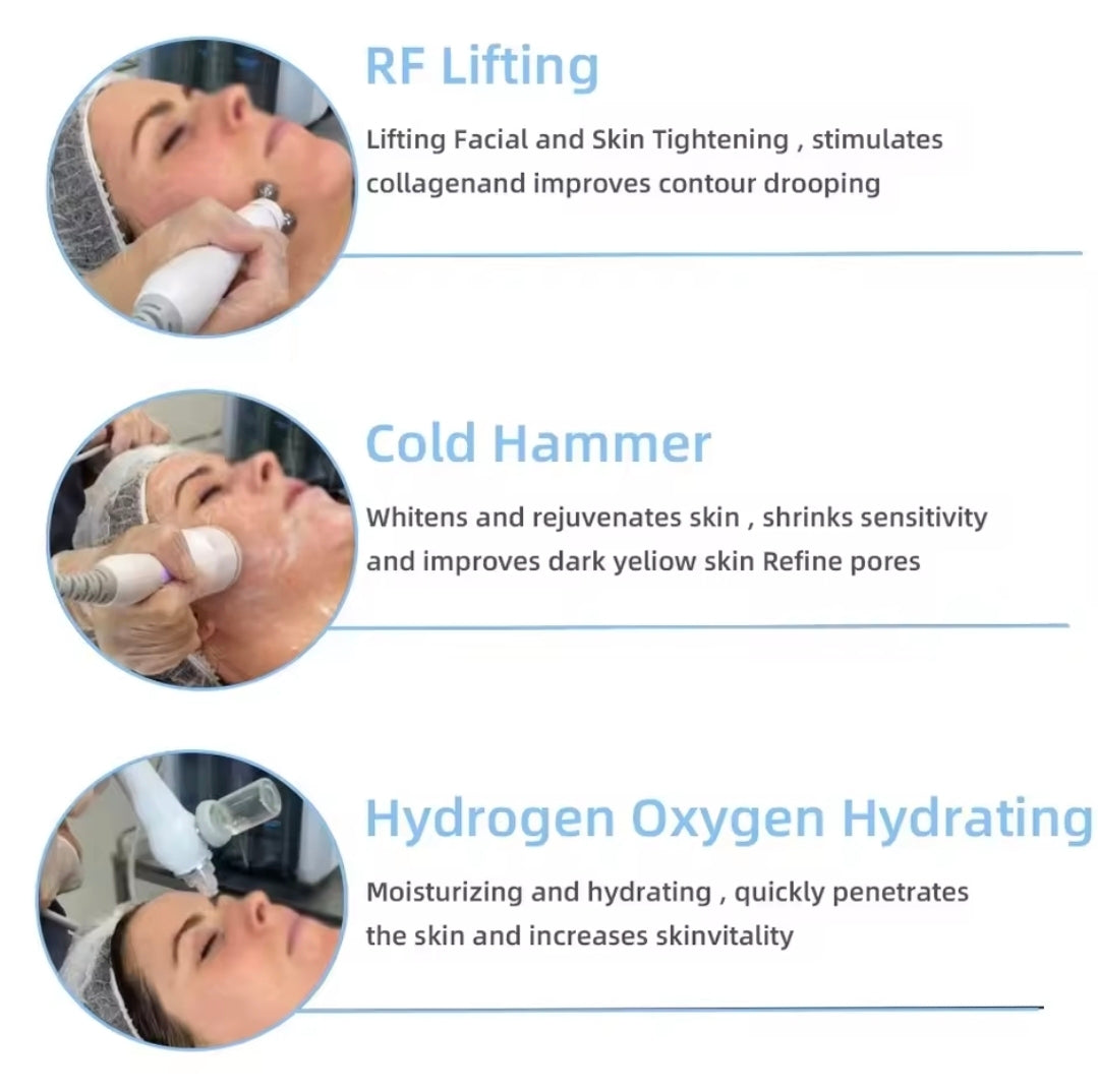 7-in-1 Hydro Bubble Facial Machine – Oxygen Jet | Diamond Peeling | Microdermabrasion | Deep Hydration & Cleansing for Professional Spa & Home Use